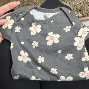 Gerber Gray Floral Bodysuit